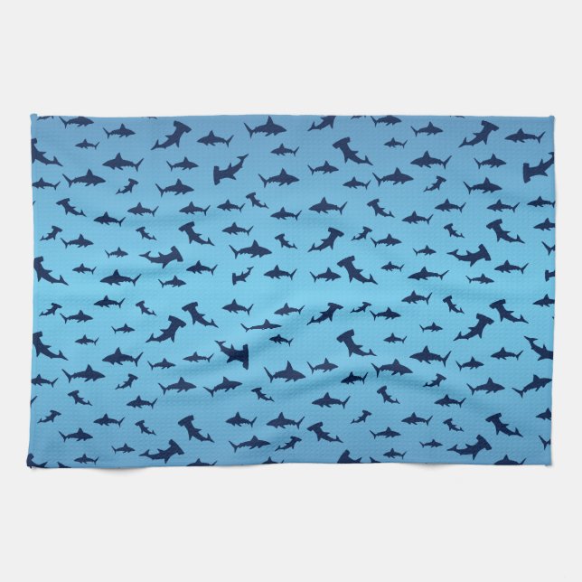 Mutilple Hammer Head Sharks Towel (Horizontal)