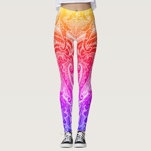 Mutli Color Fancy Design Leggings (Front)