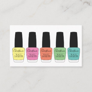 Mutli Color Nail Polish Bottles Business Card