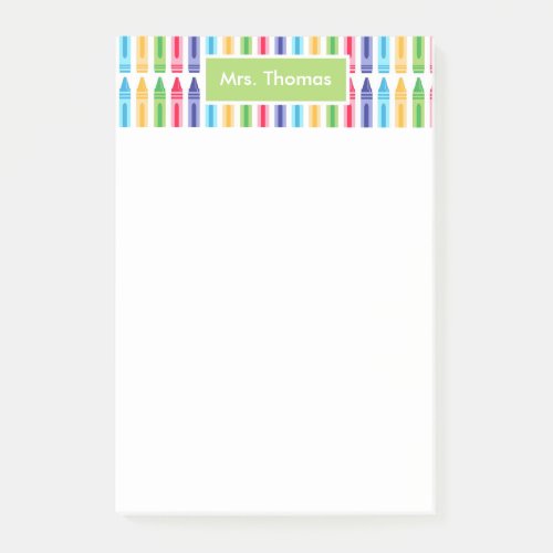 Mutli Colored Crayons Personalized Post_It Notes