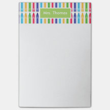 Mutli Colored Crayons Personalized Post-It Notes