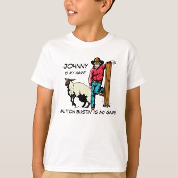 Mutton Buster Rodeo T-shirt Personalize by RODEODAYS at Zazzle