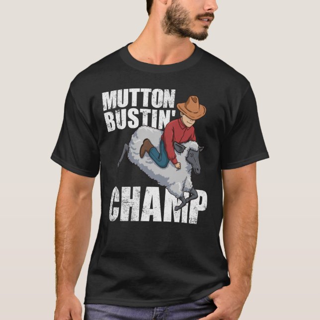 Mutton Bustin' Champ Rodeo State Fair Kids T-Shirt (Front)