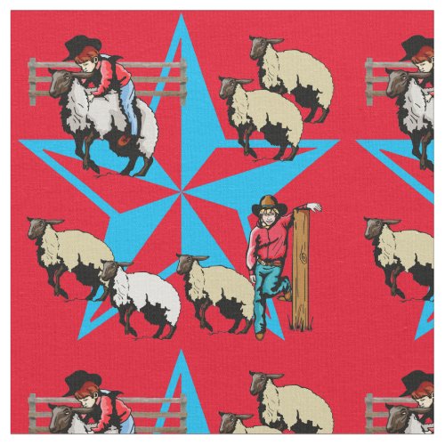 Mutton Bustin Rodeo Western Fabric