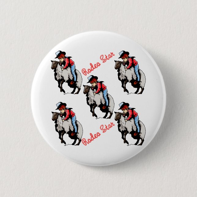 Mutton Busting Button Western Party Favors (Front)