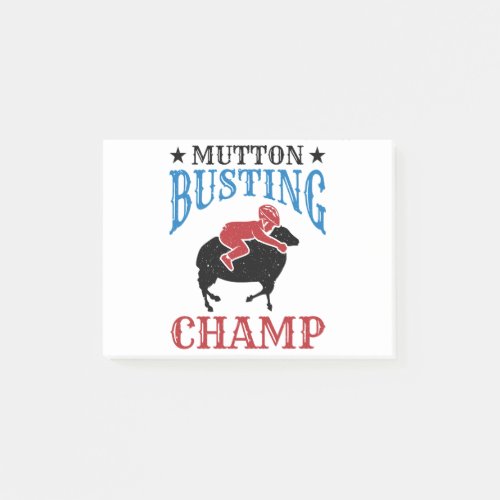 Mutton Busting Champ Sheep Riding Post_it Notes