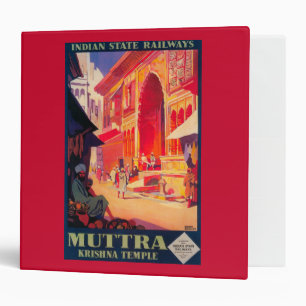 Muttra Krishna Temple Travel Poster Binder