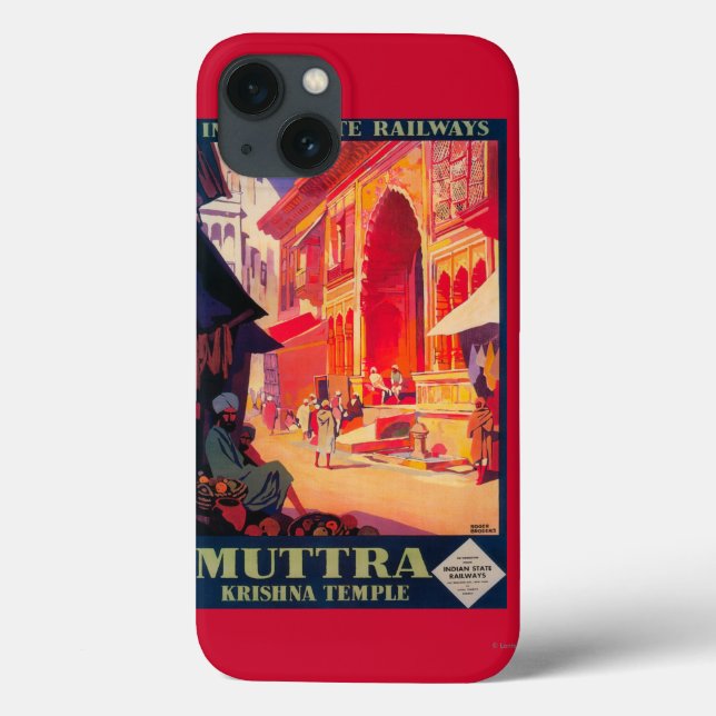 Muttra Krishna Temple Travel Poster Case-Mate iPhone Case (Back)