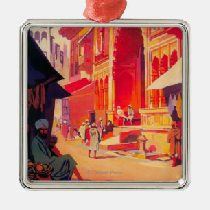 Muttra Krishna Temple Travel Poster Metal Ornament