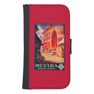 Muttra Krishna Temple Travel Poster Samsung S4 Wallet Case
