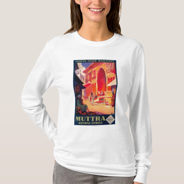 Muttra Krishna Temple Travel Poster T-Shirt (Front)