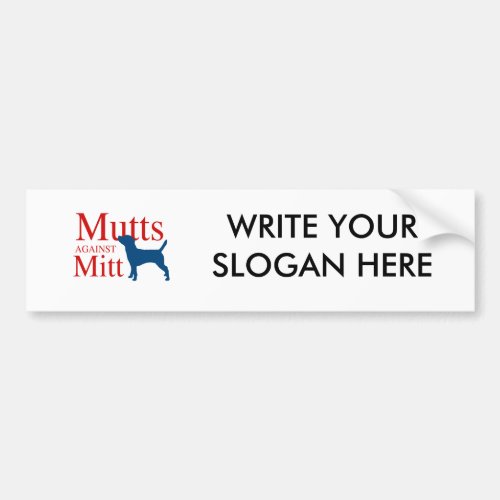 Mutts against Mitt Bumper Sticker