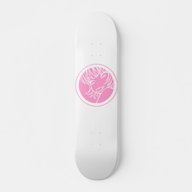 muuhh cute anime pink skateboard deck (Front)