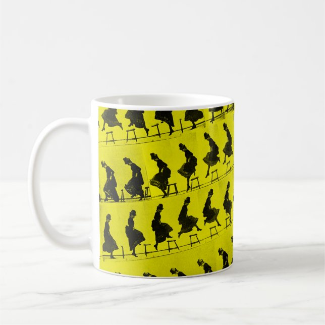 Muybridge Jumping Woman Coffee Mug (Left)