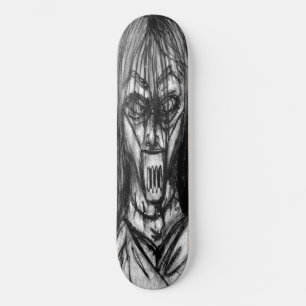 Muzzled Patient in Straitjacket Charcoal Art Skateboard