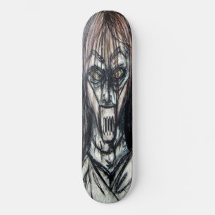Muzzled Patient in Straitjacket Charcoal Art Skateboard Deck