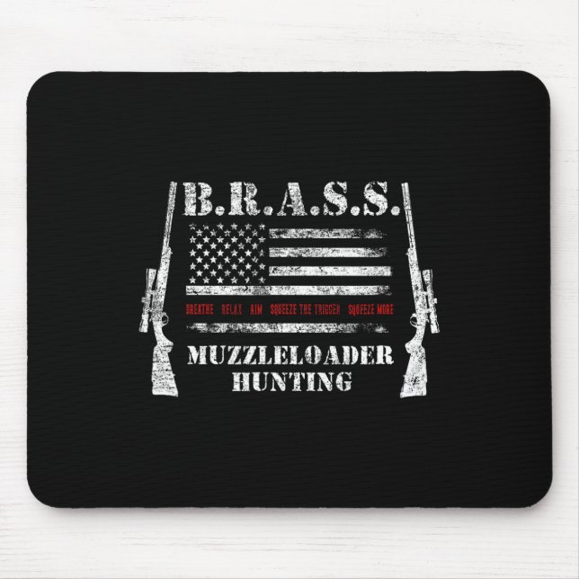 Muzzleloader Accessories Rifles Usa Flag Deer Fire Mouse Pad (Front)