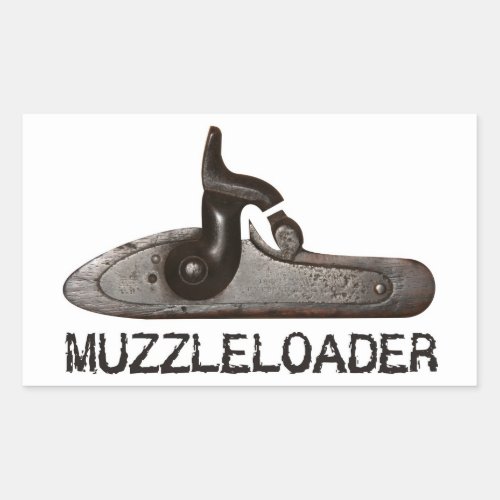 Muzzleloader breech  hammer black powder rifle rectangular sticker