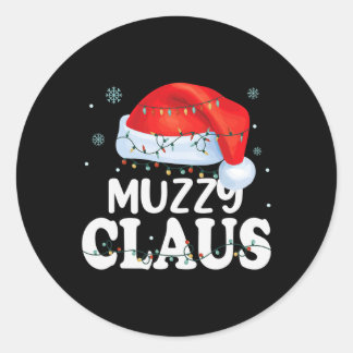 Muzzy Claus Xmas Family Matching Funny Grandma Chr Classic Round Sticker