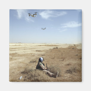 MV-22B Ospreys fly over US Navy Hospital Corpsm Magnet