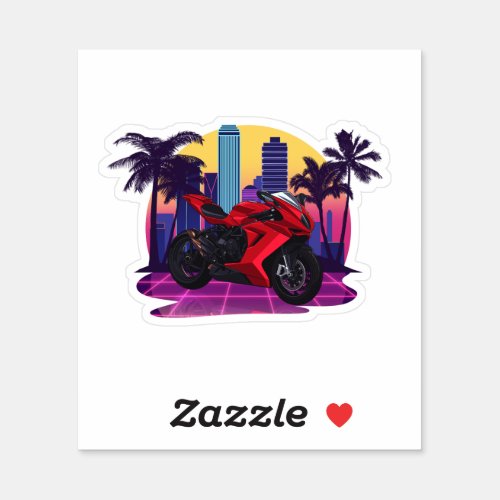 MV Agusta F3 in Cyberpunk City Sticker