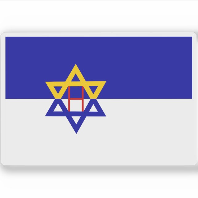 MV Emanuel ship's Hebrew flag, Israel (1933–1934) Sticker (Front)