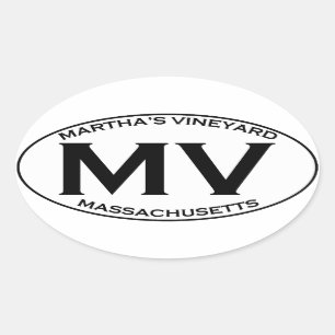 MV - Martha's Vineyard Massachusetts Oval Sticker