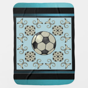 MVB Baby Blue Soccer Blanket-Design 1 Receiving Blanket