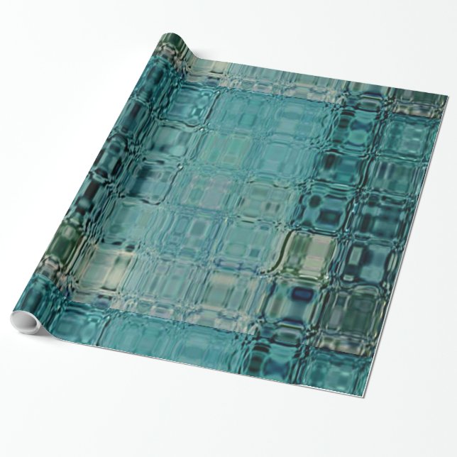 MVB Blue Teal- FauxGlass -Wrapping Paper (Unrolled)