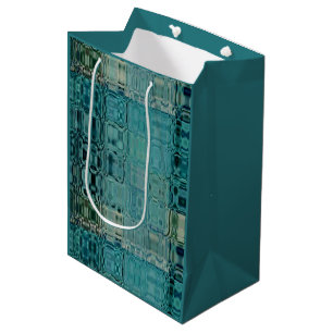 MVB Blue Teal- FauxGlass -Wrapping Paper Medium Gift Bag