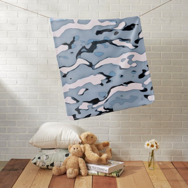 MVB Cameo Light Blue Design Baby Blanket (In Situ)