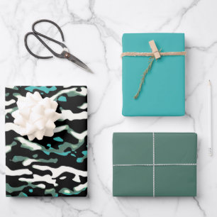 MVB Cameo Masculine Green 2 Design Wrapping Paper Sheets