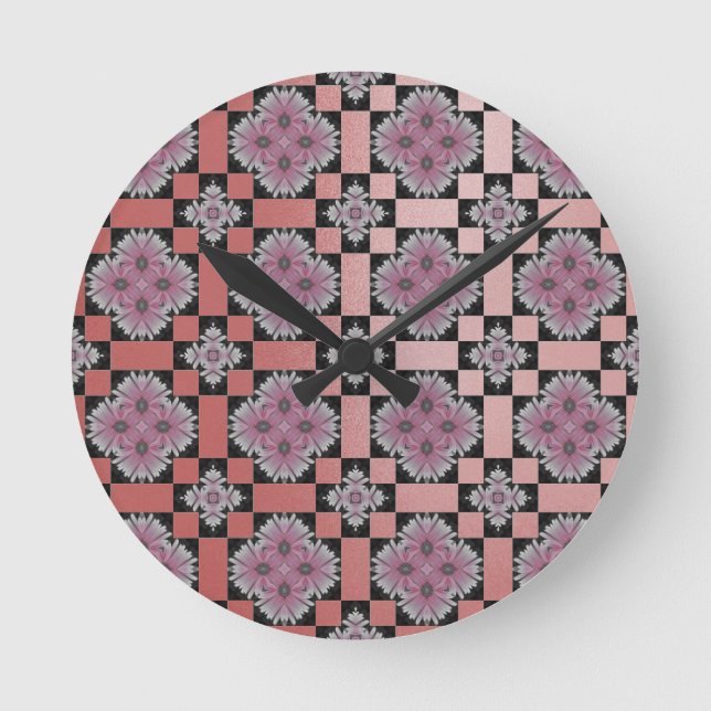 MVB Chic Gerbera Flower Pink Slick Clock (Front)