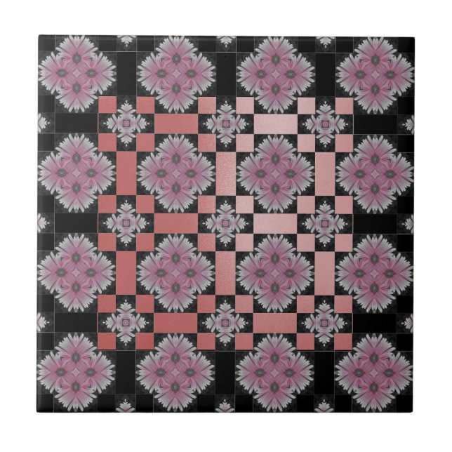 MVB Chic Gerbera Flower Pink Slick Tile 2 (Front)