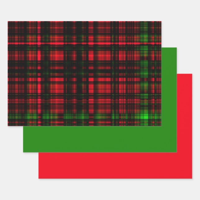 MVB Christmas Plaid Red & Green Wrapping Paper Sheets (Set)