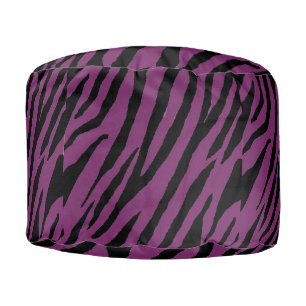 MVB Deep Purple Zebra Geometric Design 1 Pouf