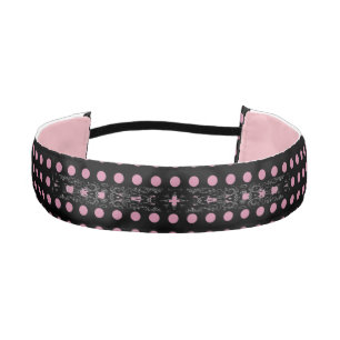 MVB Dot Black and Pink with design Headband