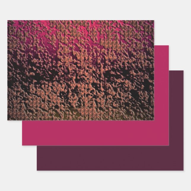 MVB Faux Mauve Abstract Texture Design Wrapping Paper Sheets (Set)