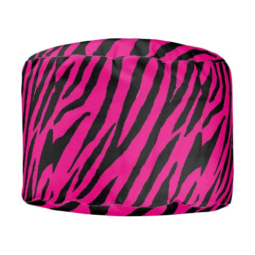 MVB Hot Pink Zebra Geometric Design 1 Pouf