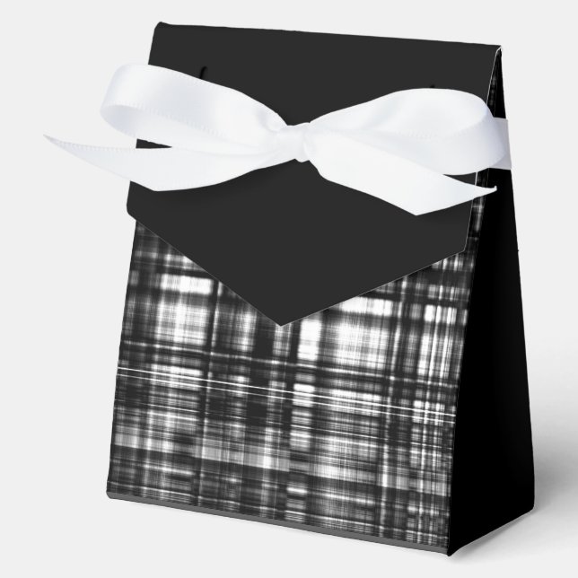MVB Lumber Jack Black & Gray Plaid Favor Boxes (Front)