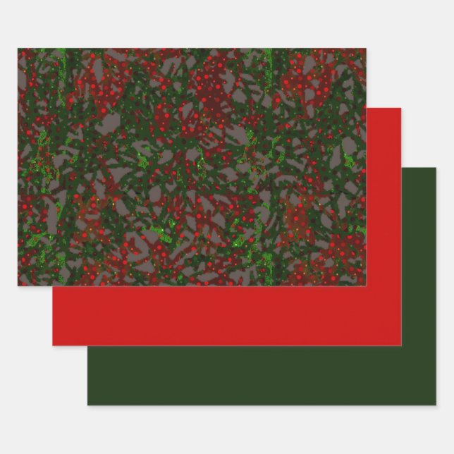 MVB Mistletoe Foliage Design Wrapping Paper Sheets (Set)