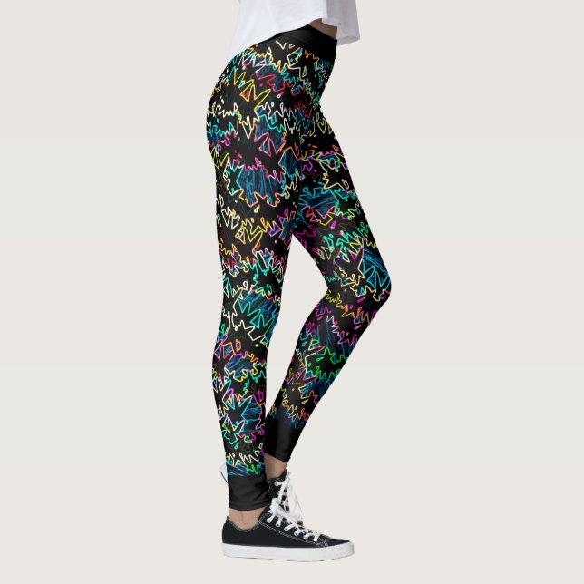 MVB Neon Effect Wave Links Design Leggings (Right)