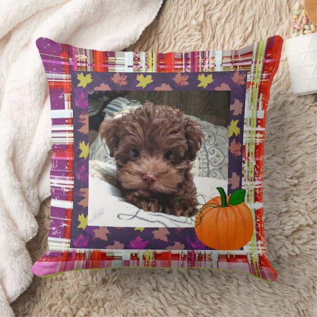 MVB Pumkin Plaid-Customizable Throw Pillow (Blanket)