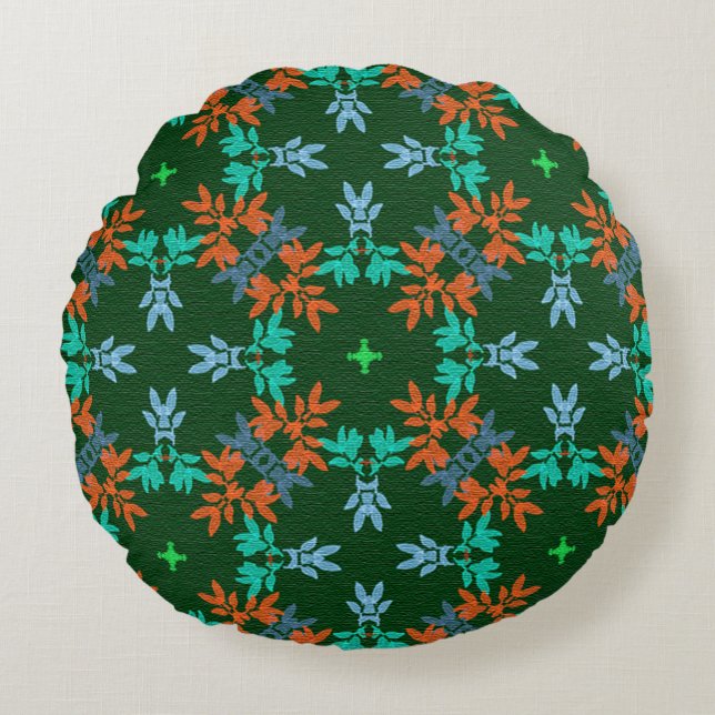 MVB Retro Foliage Fall Style  Round Pillow (Front)