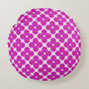 MVB Retro Mexican Moss Flower Pink Round Pillow