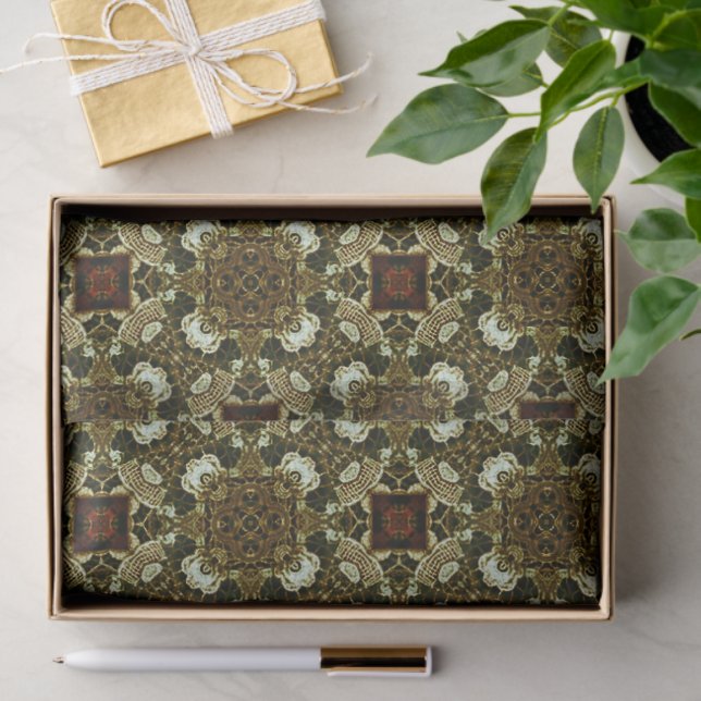 MVB Rich Bronze Gold Pattern Design Tissue Paper (Gift)