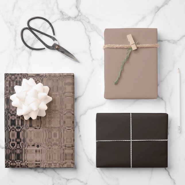 MVB Sepia-Faux Glass Wrapping Paper Sheets (Front)