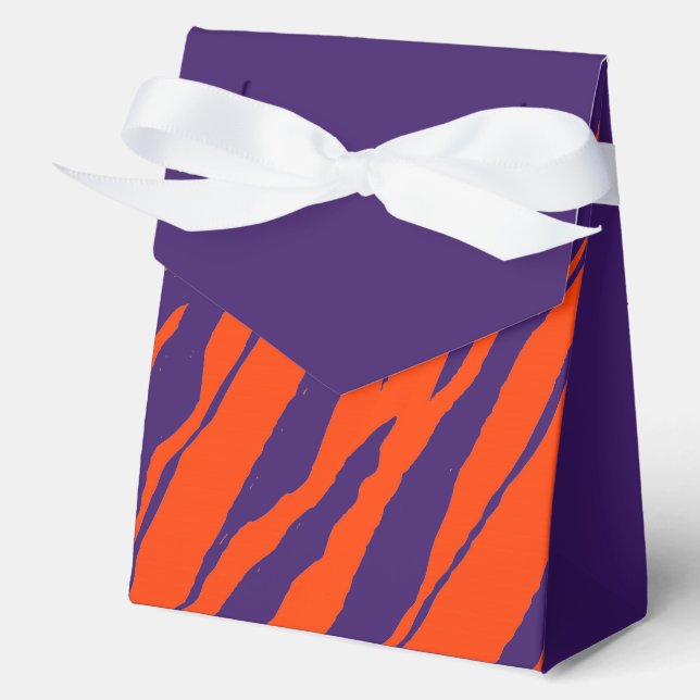 MVB Tiger Stripes Design- Orange & Purple  Favor Boxes (Front)