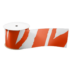 MVB Tiger Stripes Design- Orange & White Satin Ribbon