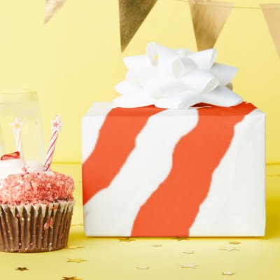 MVB Tiger Stripes Design- Orange &amp; White Wrapping Paper